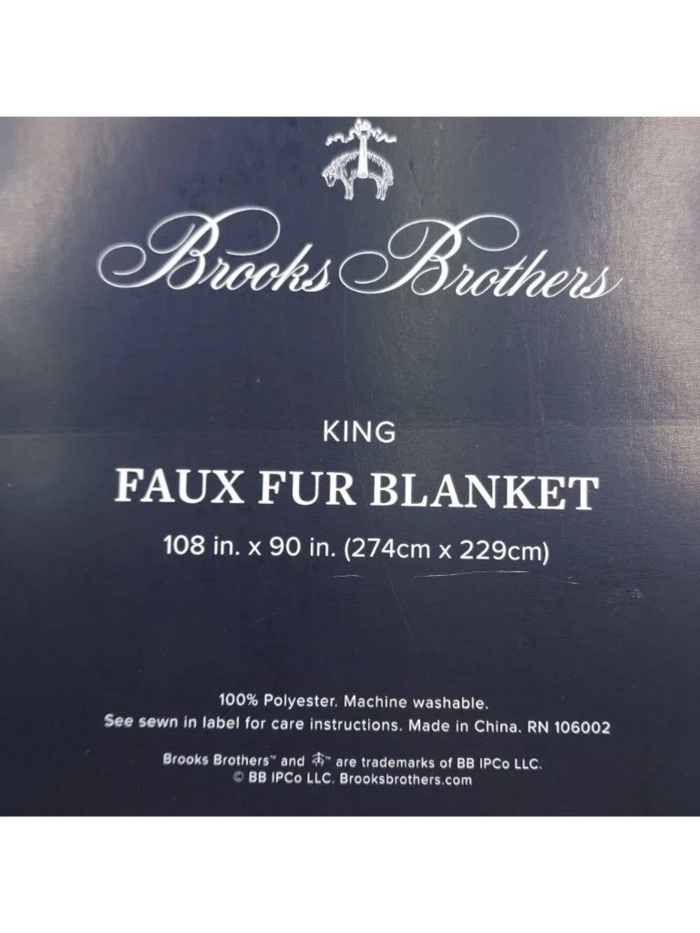 Brooks Brothers King Faux Fur Blanket 108